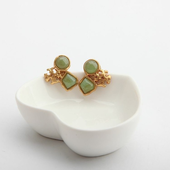 NWT Tory Burch Roxanne Cluster Stud Earring Color Mint - Picture 7 of 10